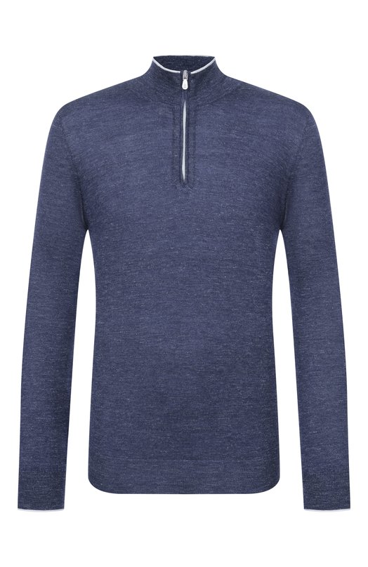 Джемпер из кашемира и шелка Brunello Cucinelli MHS805904 Синий MHS805904