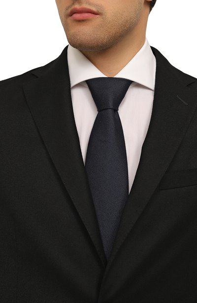 Галстук из шелка и кашемира STEFANO RICCI темно-синего цвета по цене 31000 руб., арт. CCX/18128, фото 2 Галстук из шелка и кашемира STEFANO RICCI, арт. CCX/18128, фото 2