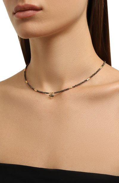 Колье HANKA_IN темно-серого цвета по цене 18900 руб., арт. EYE-CH-PYR-LAB-1M, фото 2 Колье HANKA_IN, арт. EYE-CH-PYR-LAB-1M, фото 2