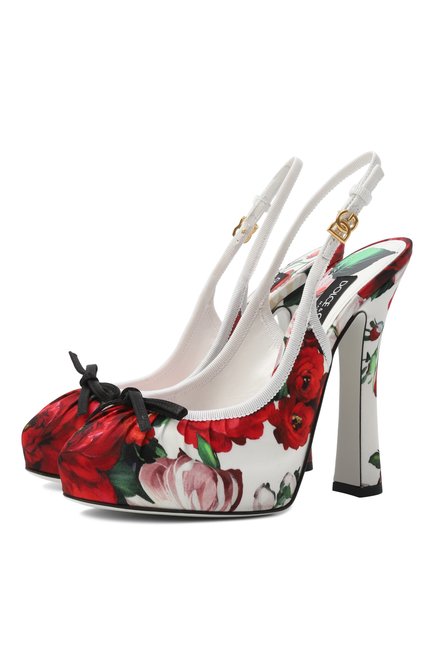 Женские текстильные туфли vally 105 DOLCE & GABBANA белого цвета, арт. CG0927/AD645 | Фото 1 (Автоматизация состава: Проставлено; Каблук высота: Высокий; Материал внешний: Текстиль; Автоматизация ТО: Проставлено; Подошва: Платформа; Материал внутренний: Натуральная кожа)