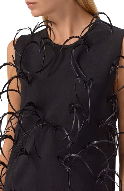 Платье из вискозы с отделкой перьями JIL SANDER, арт. J03CT0549/J18353, фото 4