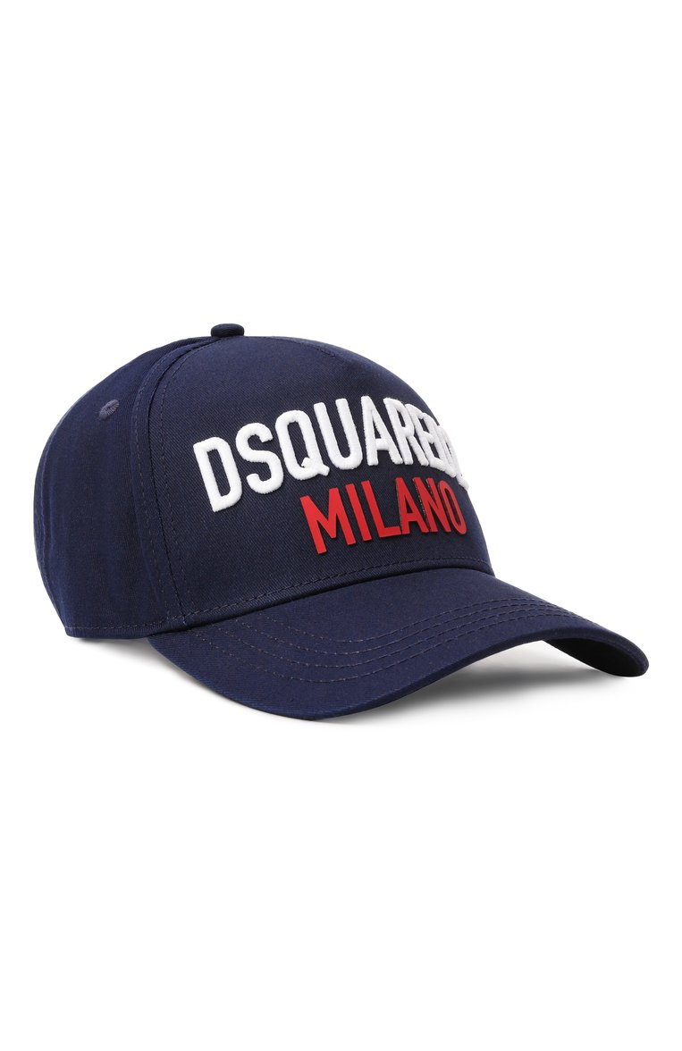 Мужская хлопковая бейсболка DSQUARED2 темно-синего цвета, арт. BCM0917/05C00001 | Фото 1 (Нос: Не проставлено; Материал: Хлопок, Текстиль)