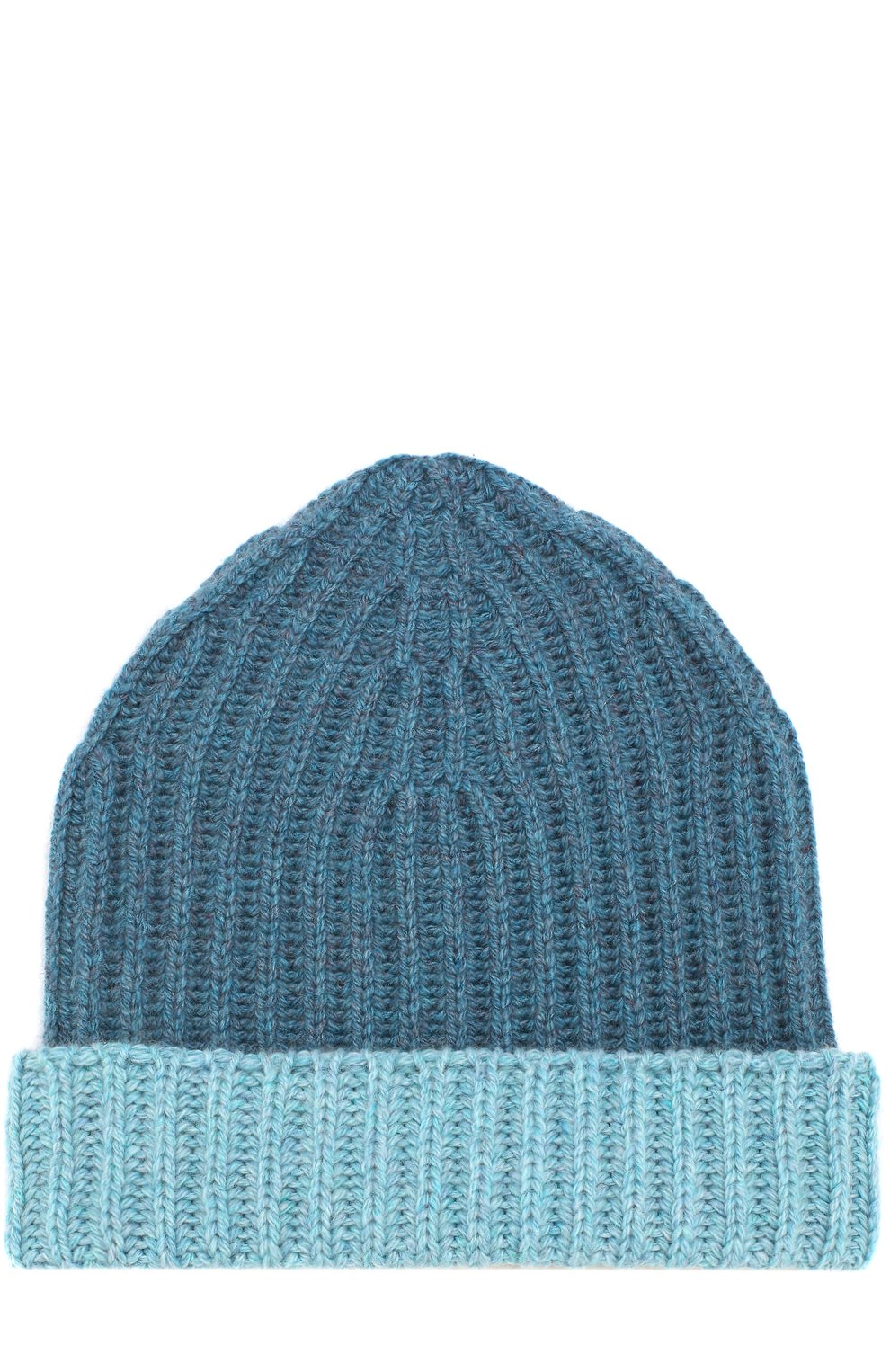 Кашемировая шапка с контрастным отворотом LORO PIANA зеленого цвета по цене 34250 руб., арт. FAI3183, фото 1 Кашемировая шапка с контрастным отворотом LORO PIANA, арт. FAI3183, фото 1
