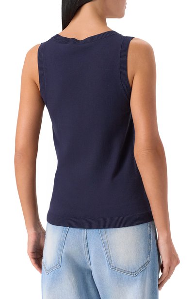 Майка из вискозы WEEKEND MAX MARA синего цвета по цене 19900 руб., арт. ASBUURG, фото 4 Майка из вискозы WEEKEND MAX MARA, арт. ASBUURG, фото 4