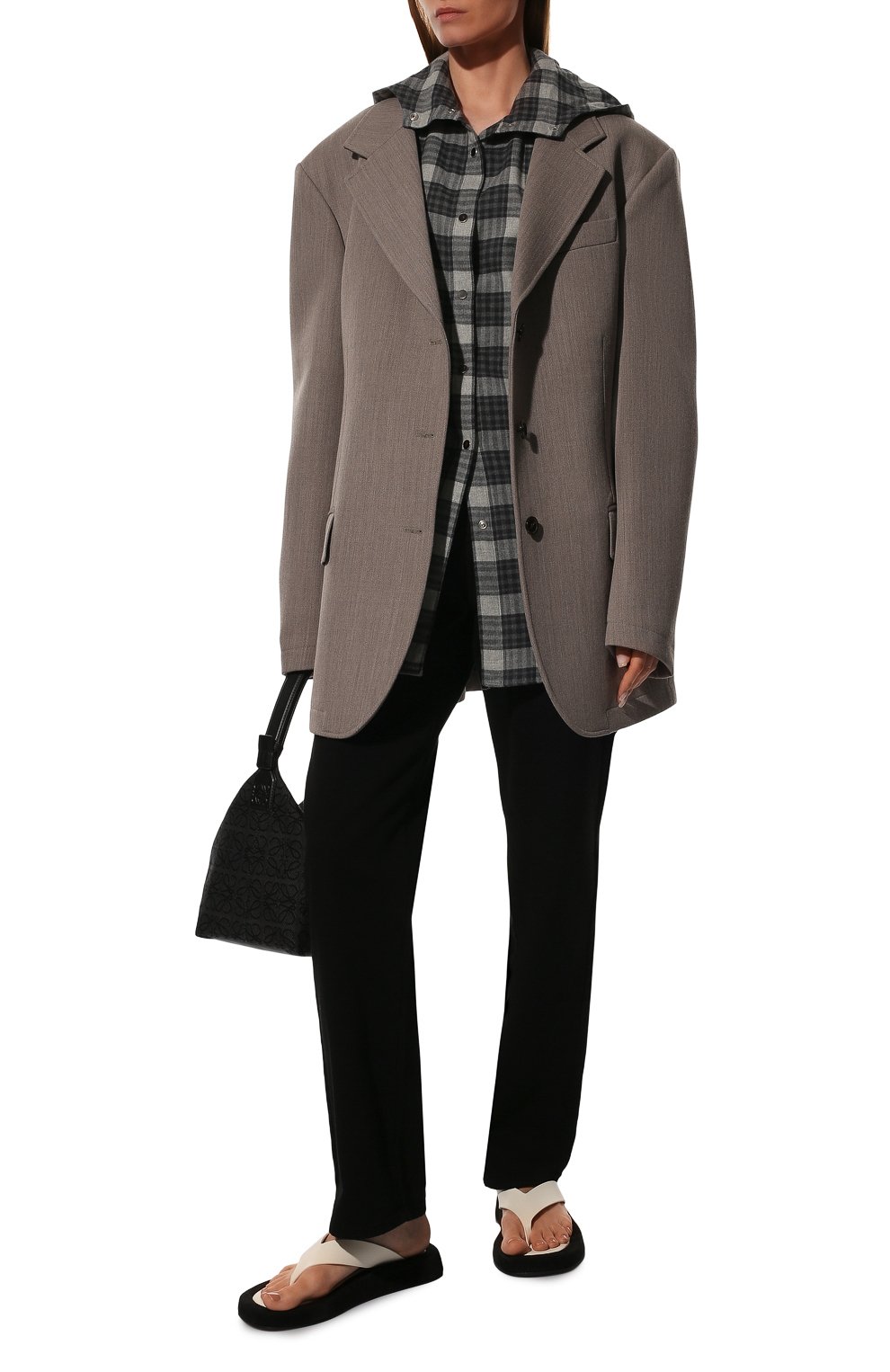Хлопковая рубашка KITON черно-белого цвета по цене 111500 руб., арт. D54449H07868, фото 2 Хлопковая рубашка KITON, арт. D54449H07868, фото 2