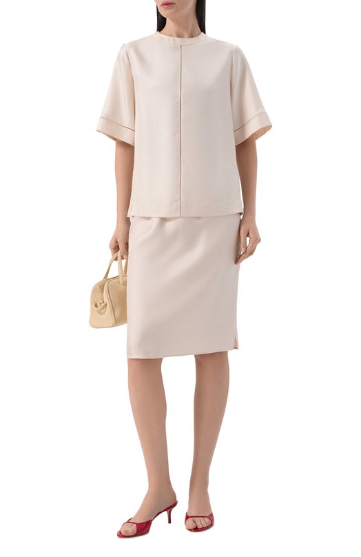 Шелковая юбка Loulou de Saison VASALI Кремовый  VASALI Фото 2