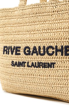 Женский сумка-тоут rive gauche SAINT LAURENT бежевого цвета, арт. 688864/GAAA1 | Фото 3 (Сумки-технические: Сумки-шопперы; Материал сплава: Проставлено; Материал: Растительное волокно; Драгоценные камни: Проставлено; Размер: large)