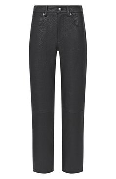 Женские кожаные брюки ALEXANDER WANG черного цвета, арт. 1WC1254797 | Фото 1 (Материал внешний: Натуральная кожа; Материал подклада: Вискоза; Длина (брюки, джинсы): Стандартные; Силуэт Ж (брюки и джинсы): Прямые; Стили: Кэжуэл; Женское Кросс-КТ: Брюки-одежда, Замша и кожа)