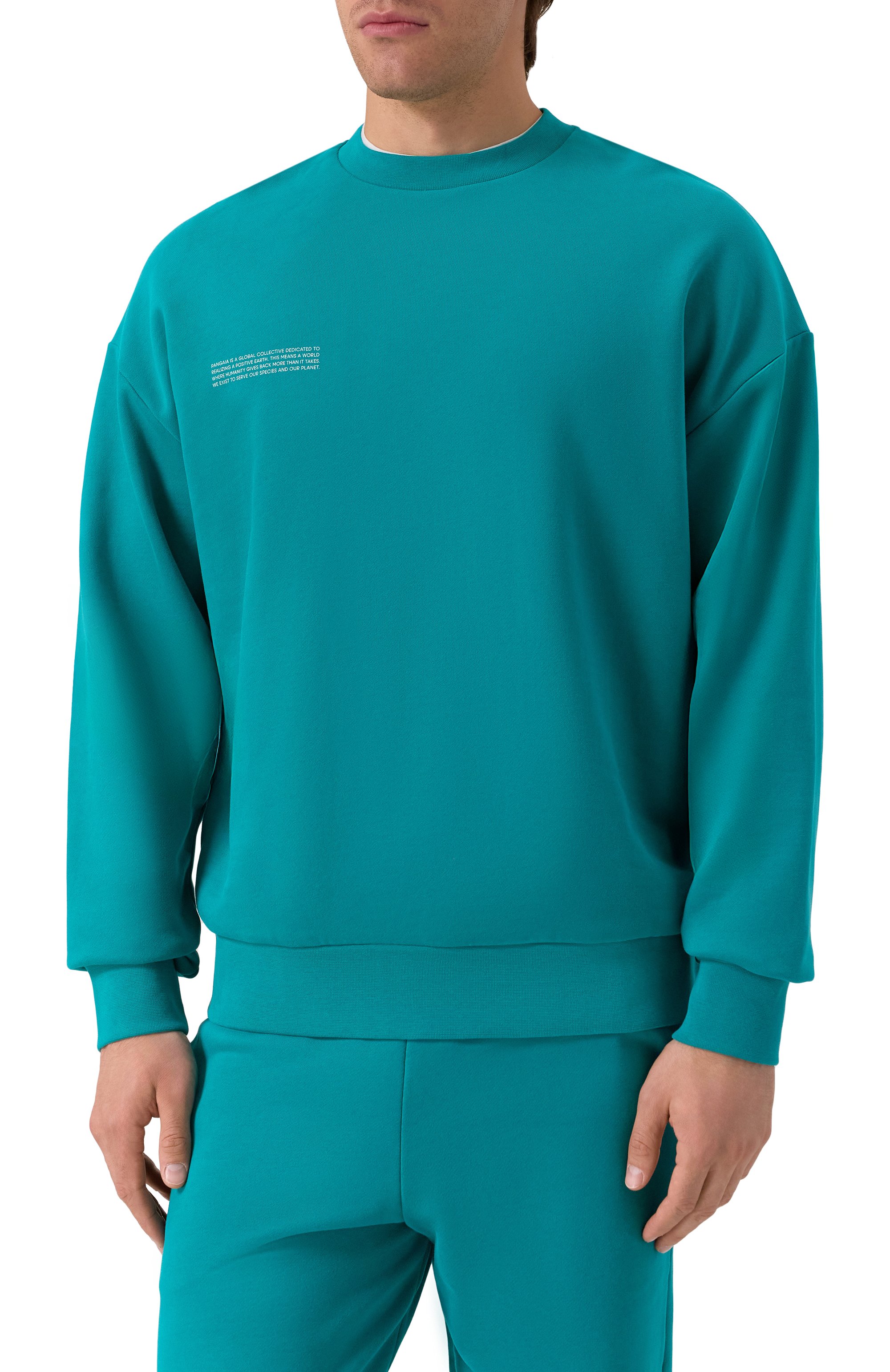 Хлопковый свитшот PANGAIA бирюзового цвета по цене 19500 руб., арт. 10000183, фото 3 Хлопковый свитшот PANGAIA, арт. 10000183, фото 3