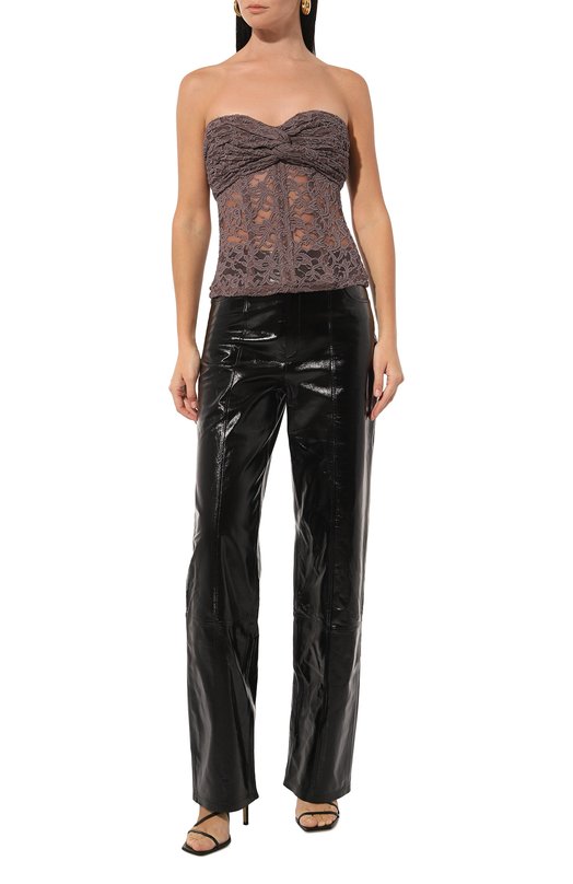 Кожаные брюки Zeynep Arcay PF24PN08 Чёрный  PF24PN08 Фото 2