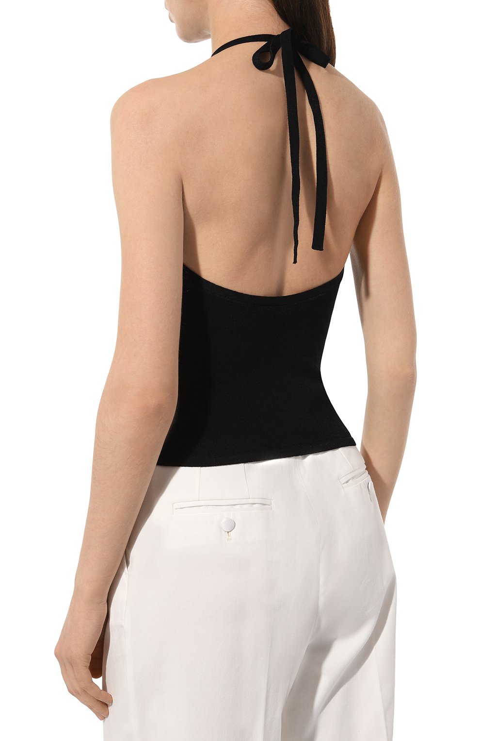 Топ из вискозы SASHAVERSE черного цвета по цене 26730 руб., арт. KNTP015/Angie/900/SS24, фото 4 Топ из вискозы SASHAVERSE, арт. KNTP015/Angie/900/SS24, фото 4