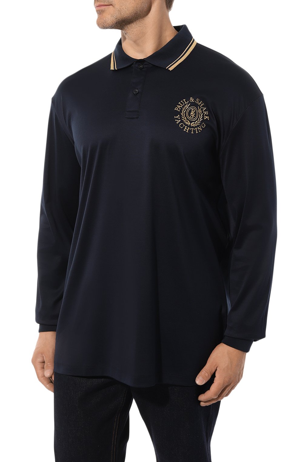 Хлопковое поло PAUL&SHARK темно-синего цвета по цене 41850 руб., арт. 13311769/3XL-6XL, фото 3 Хлопковое поло PAUL&SHARK, арт. 13311769/3XL-6XL, фото 3
