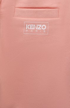 Детские хлопковые джоггеры KENZO кораллового цвета, арт. K14265/3Y-5Y | Фото 3 (Материал сплава: Проставлено; Нос: Не проставлено; Материал внешний: Хлопок; Девочки Кросс-КТ: Джоггеры-одежда; Ростовка одежда: 4 года | 104 см, 3 года | 98 см, 5 лет | 110 см)