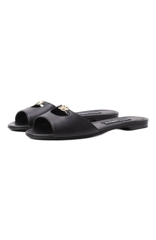 Кожаные шлепанцы Bianca Dolce & Gabbana CQ0684/A1953 Чёрный CQ0684/A1953