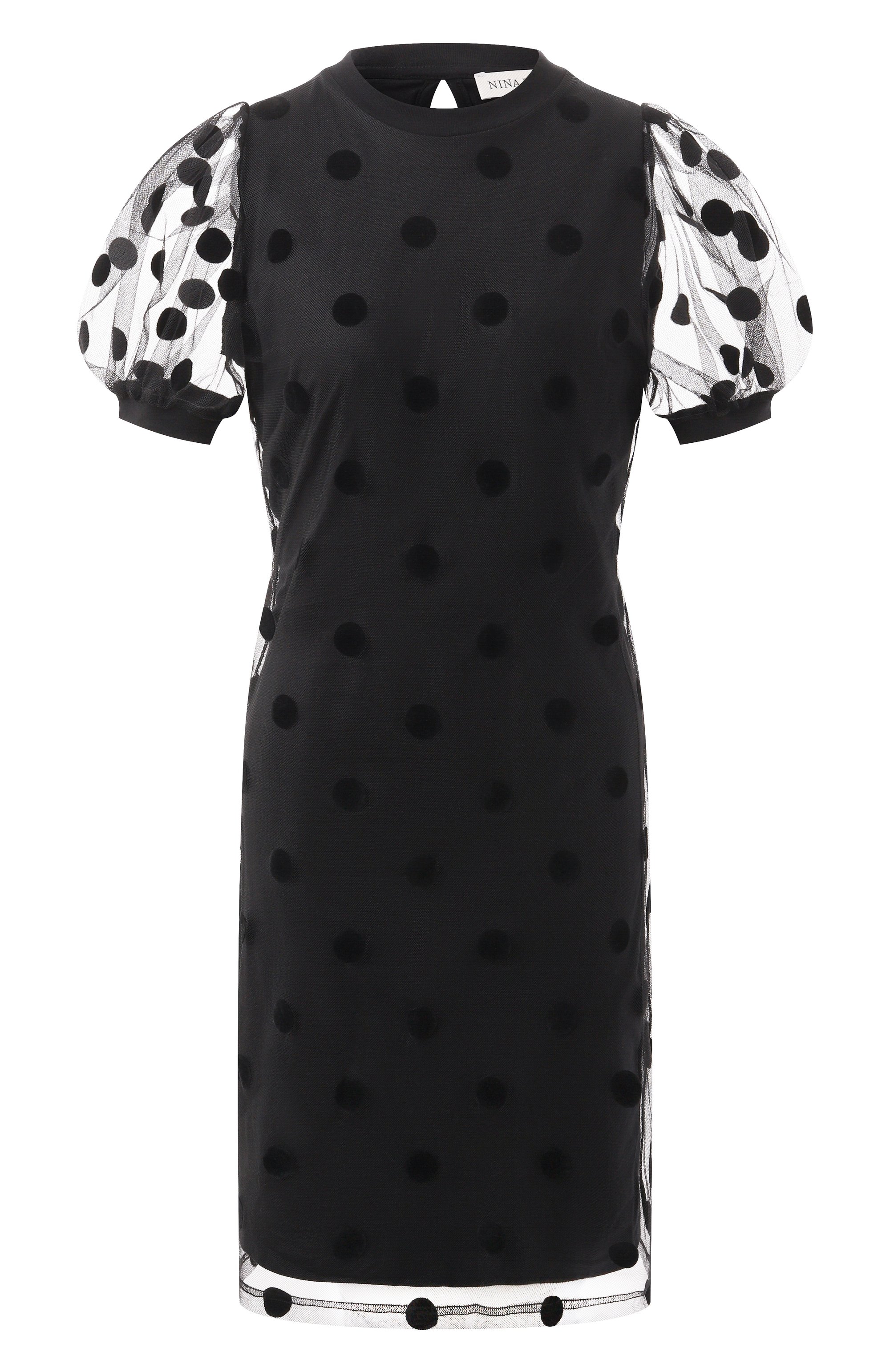 Хлопковое платье NINA RICCI черного цвета по цене 69200 руб., арт. 24AJR0011/C01074, фото 1 Хлопковое платье NINA RICCI, арт. 24AJR0011/C01074, фото 1