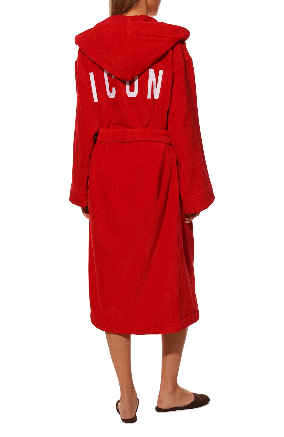 Хлопковый халат DSQUARED2 красного цвета по цене 49000 руб., арт. D7P404220, фото 4 Хлопковый халат DSQUARED2, арт. D7P404220, фото 4