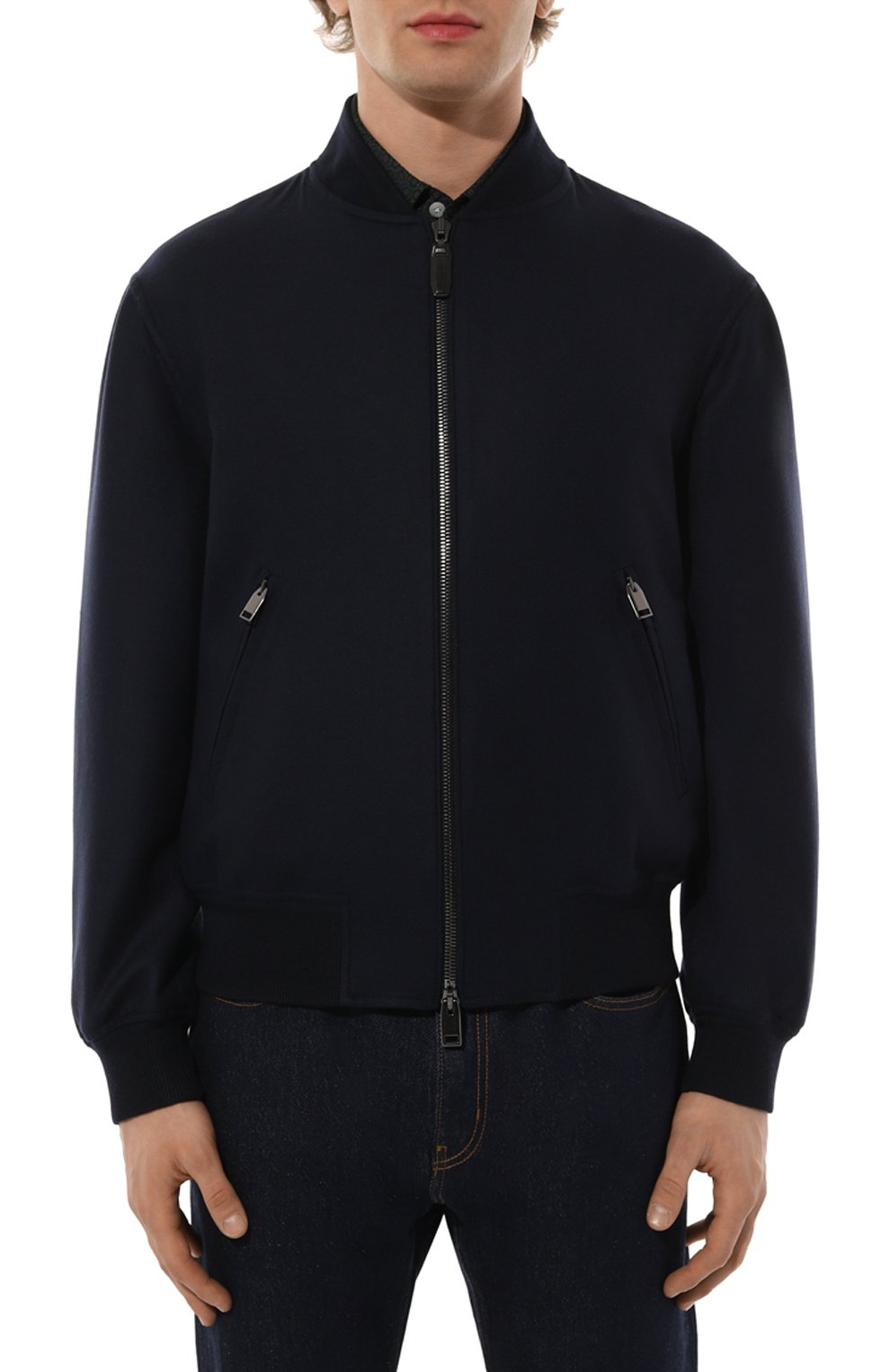 Шерстяной бомбер BRIONI темно-синего цвета по цене 361000 руб., арт. SLTS0L/PBA40, фото 3 Шерстяной бомбер BRIONI, арт. SLTS0L/PBA40, фото 3