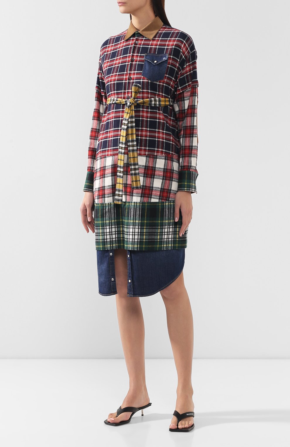 Хлопковое платье DSQUARED2 разноцветного цвета по цене 104000 руб., арт. S75CV0088/S48113, фото 3 Хлопковое платье DSQUARED2, арт. S75CV0088/S48113, фото 3