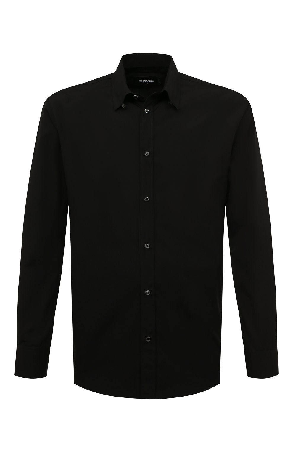 Хлопковая рубашка DSQUARED2 черного цвета по цене 49100 руб., арт. S78DM0033/S36275, фото 1 Хлопковая рубашка DSQUARED2, арт. S78DM0033/S36275, фото 1