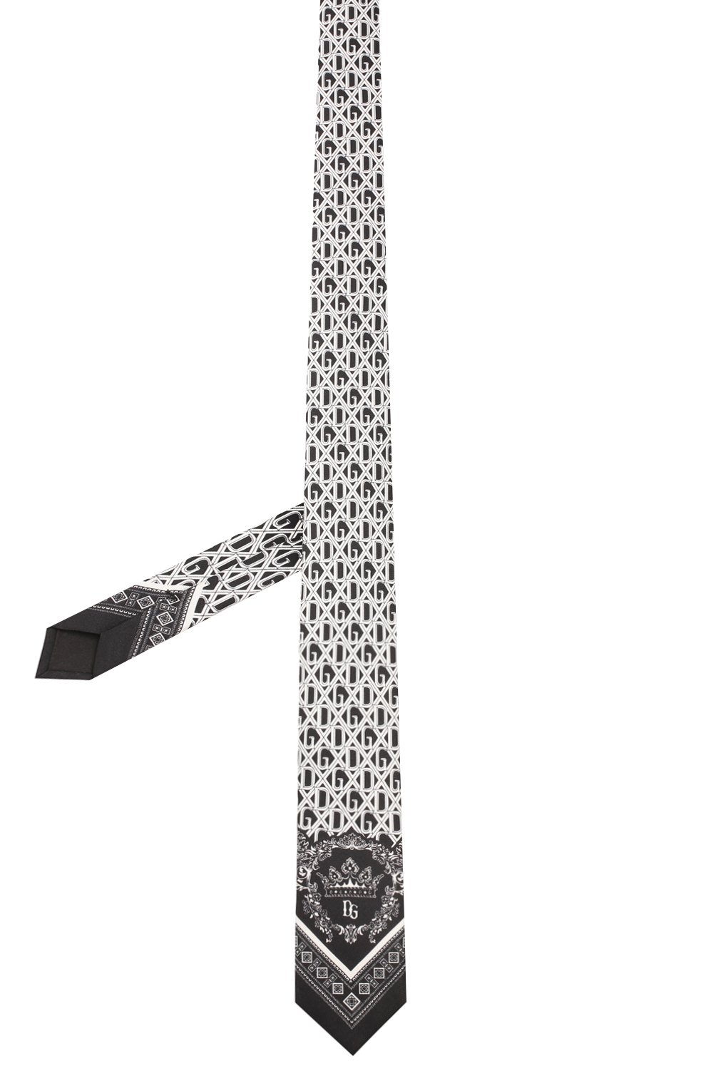 Шелковый галстук DOLCE & GABBANA черно-белого цвета по цене 23450 руб., арт. GT149E/G0WLM, фото 2 Шелковый галстук DOLCE & GABBANA, арт. GT149E/G0WLM, фото 2