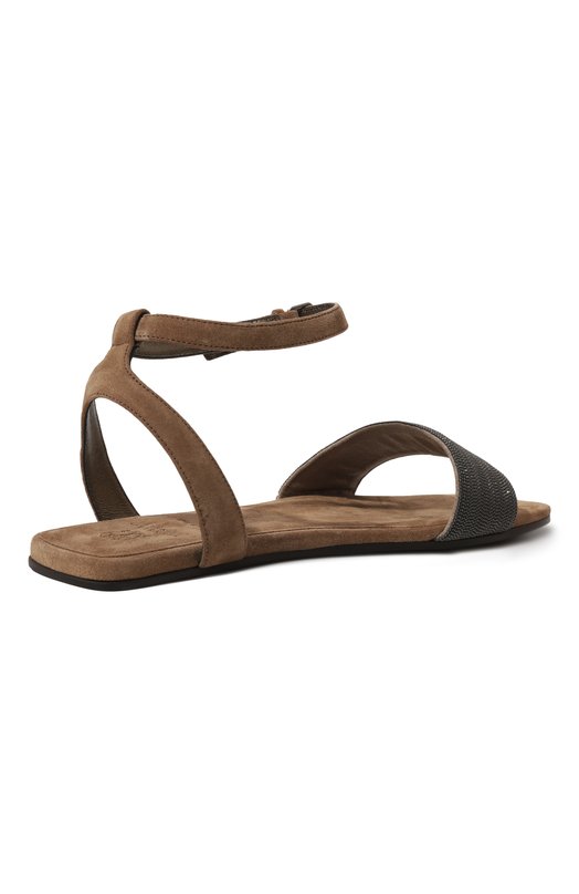 Замшевые сандалии Brunello Cucinelli MZSFCB1321 Коричневый  MZSFCB1321 Фото 5