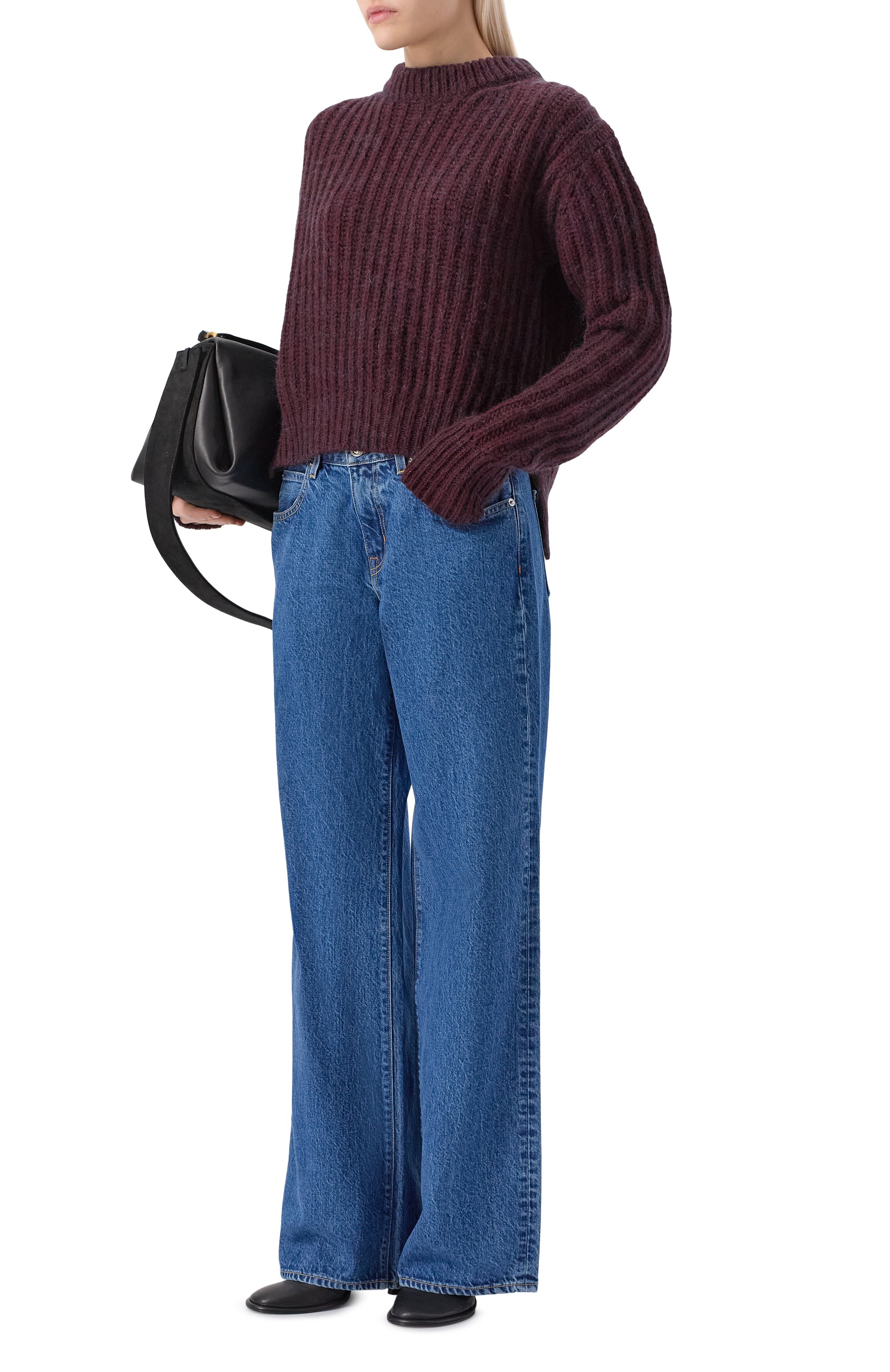 Свитер из шерсти и кашемира SASUPHI бордового цвета по цене 141500 руб., арт. W25662/BU, фото 2 Свитер из шерсти и кашемира SASUPHI, арт. W25662/BU, фото 2