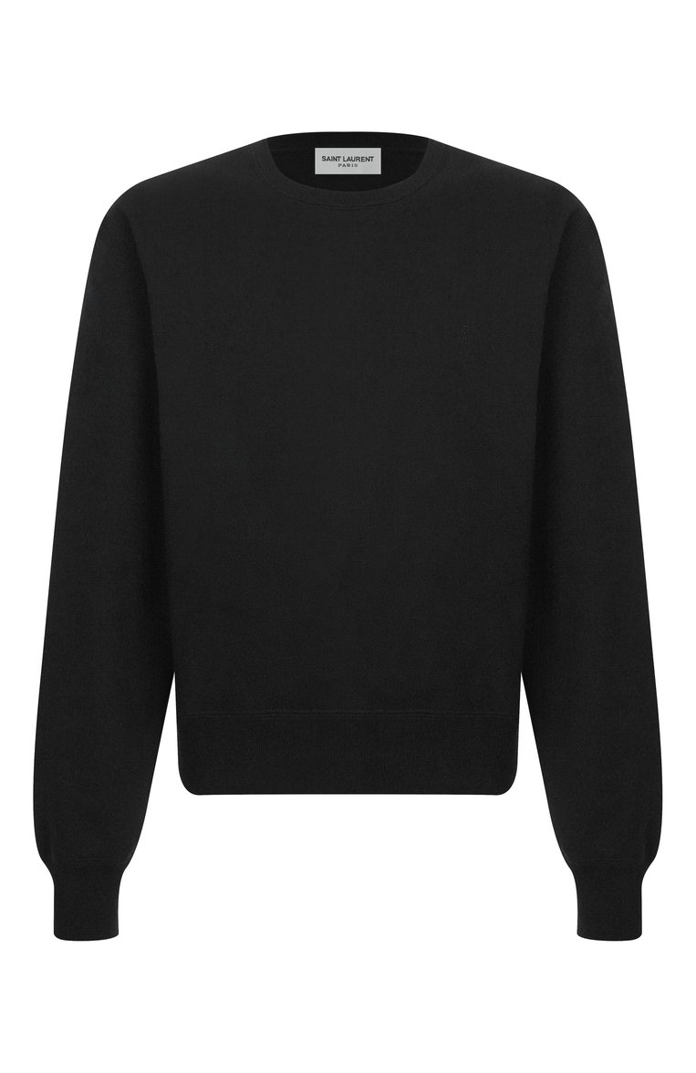Мужской хлопковый свитшот SAINT LAURENT черного цвета, арт. 820127/Y36SW | Фото 1 (Автоматизация ТО: Проставлено; Рукава: Длинные; Длина (для топов): Стандартные; Автоматизация состава: Проставлено; Материал внешний: Хлопок; Мужское Кросс-КТ: свитшот-одежда; Принт: Без принта; Стили: Спорт-шик; Детали: Без декора)