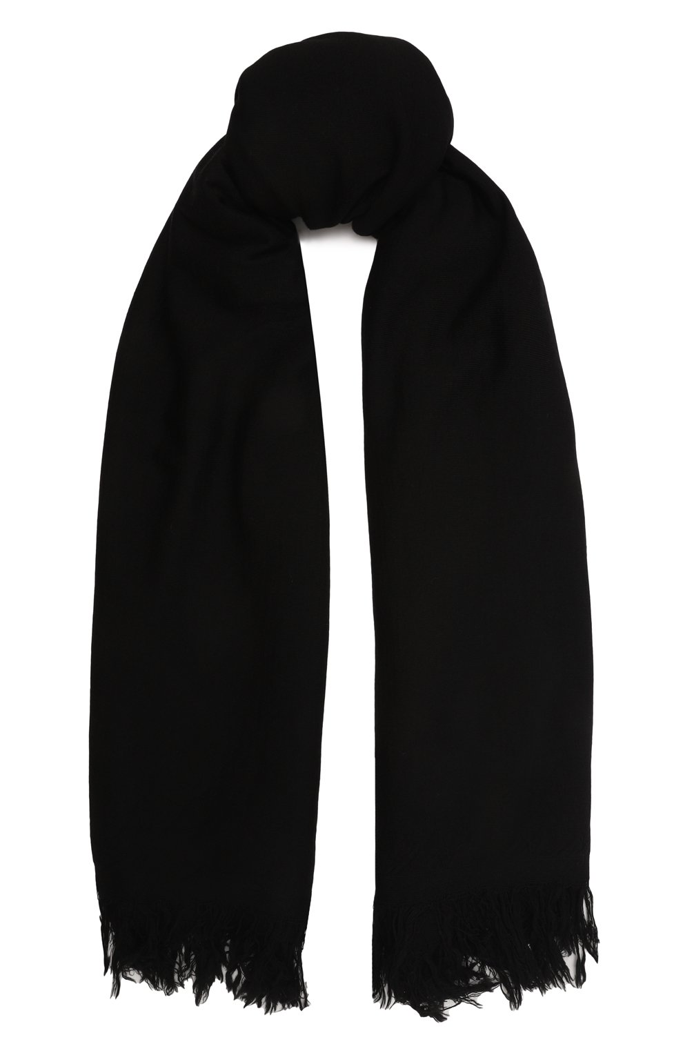 Шерстяной шарф RICK OWENS черного цвета по цене 69650 руб., арт. RU02C7487/M, фото 1 Шерстяной шарф RICK OWENS, арт. RU02C7487/M, фото 1