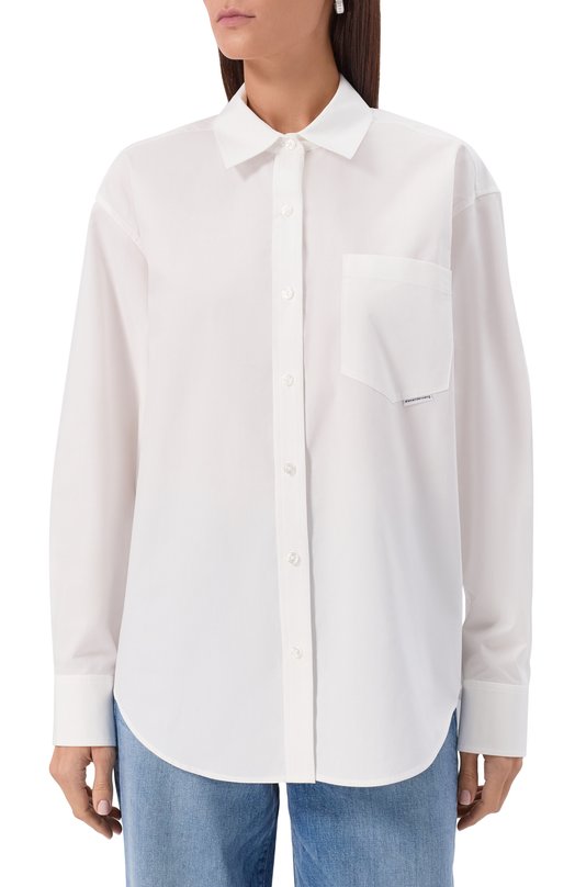 Хлопковая рубашка alexanderwang.t 4WC2241482 Белый  4WC2241482 Фото 3