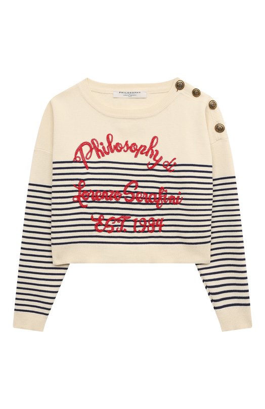 

Хлопковый пуловер Philosophy di Lorenzo Serafini Kids, Кремовый