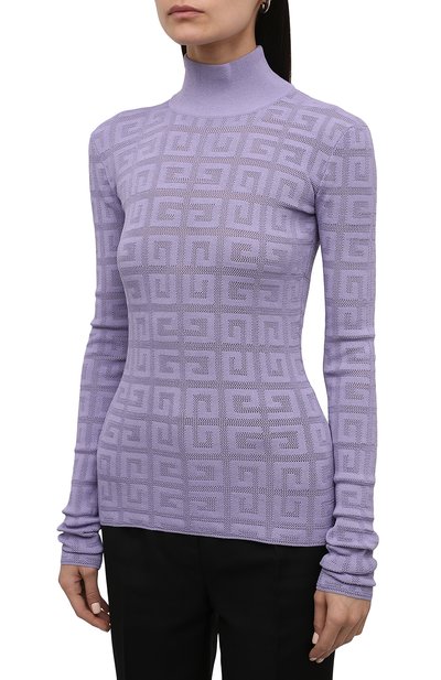 Водолазка из вискозы GIVENCHY сиреневого цвета по цене 94700 руб., арт. BW90DK4ZAQ, фото 3 Водолазка из вискозы GIVENCHY, арт. BW90DK4ZAQ, фото 3