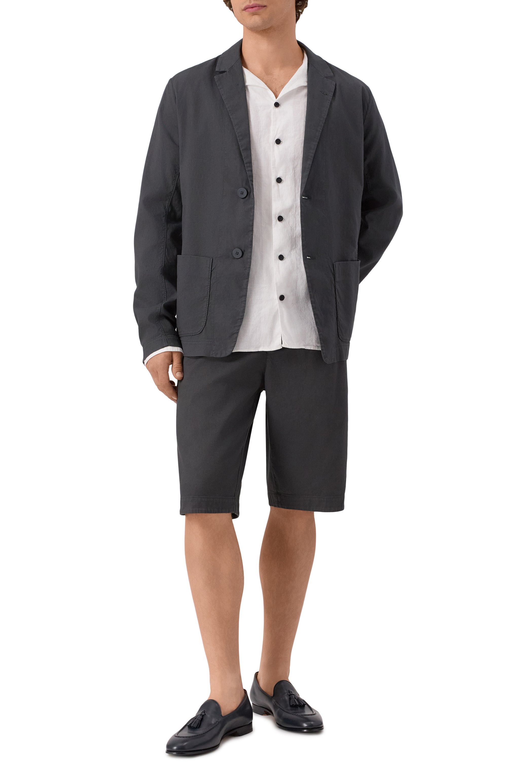 Шорты из хлопка и льна TRANSIT, арт. CFUTRZE142, фото 2