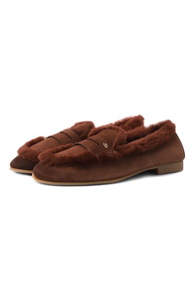 Женские замшевые пенни-лоферы SANTONI, арт. WUVG71928G0MAHGI
