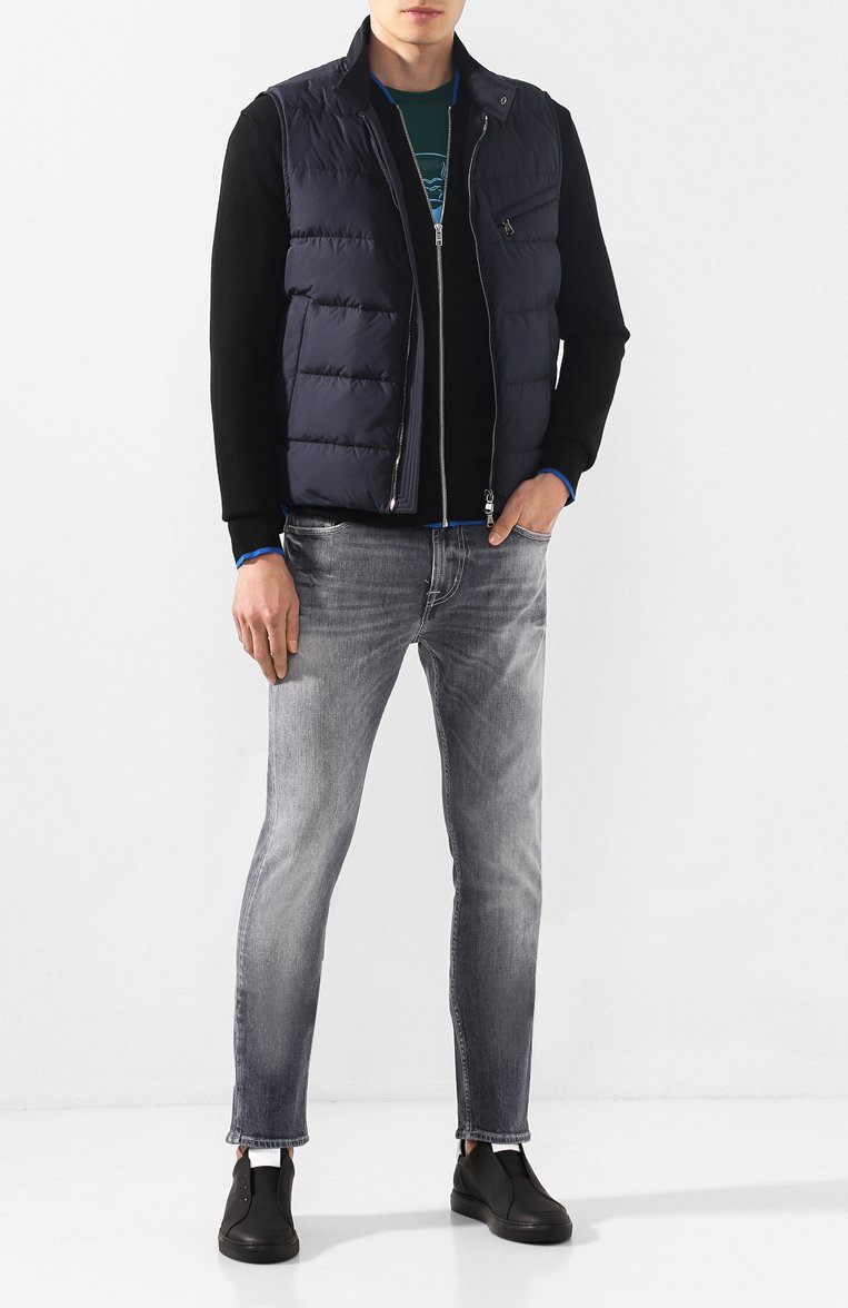 Мужской шерстяной кардиган KENZO черного цвета, арт. F965CA1023AB | Фото 2 (Рукава: Длинные; Длина (для топов): Стандартные; Статус проверки: Проверено, Проверена категория; Материал внешний: Шерсть; Стили: Кэжуэл; Мужское Кросс-КТ: Кардиган-одежда)