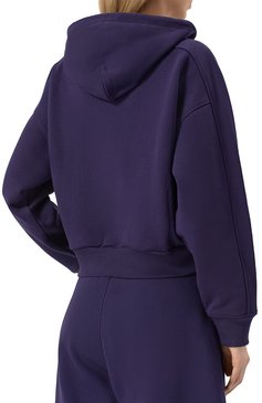 Женский хлопковое худи MSGM фиолетового цвета, арт. 3841MDM139/257001 | Фото 4 (Драгоценные камни: Проставлено; Материал сплава: Проставлено; Материал внешний: Хлопок; Длина (для топов): Стандартные; Рукава: Длинные; Стили: Спорт-шик; Женское Кросс-КТ: Худи-одежда)