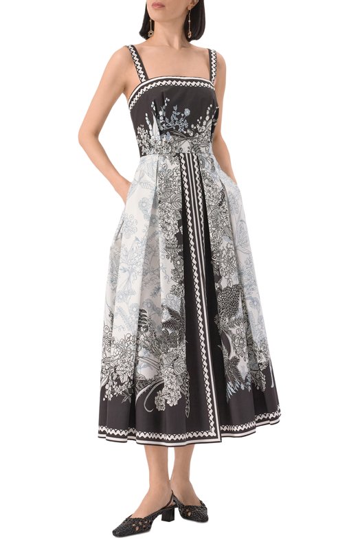 Хлопковое платье Elie Saab D0509 Чёрно-белый  D0509 Фото 2