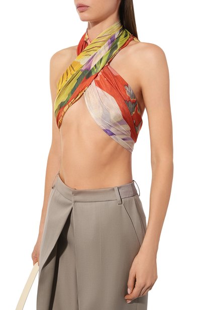 Шелковый платок анютины глазки GOURJI, арт. T23VT7R, фото 3