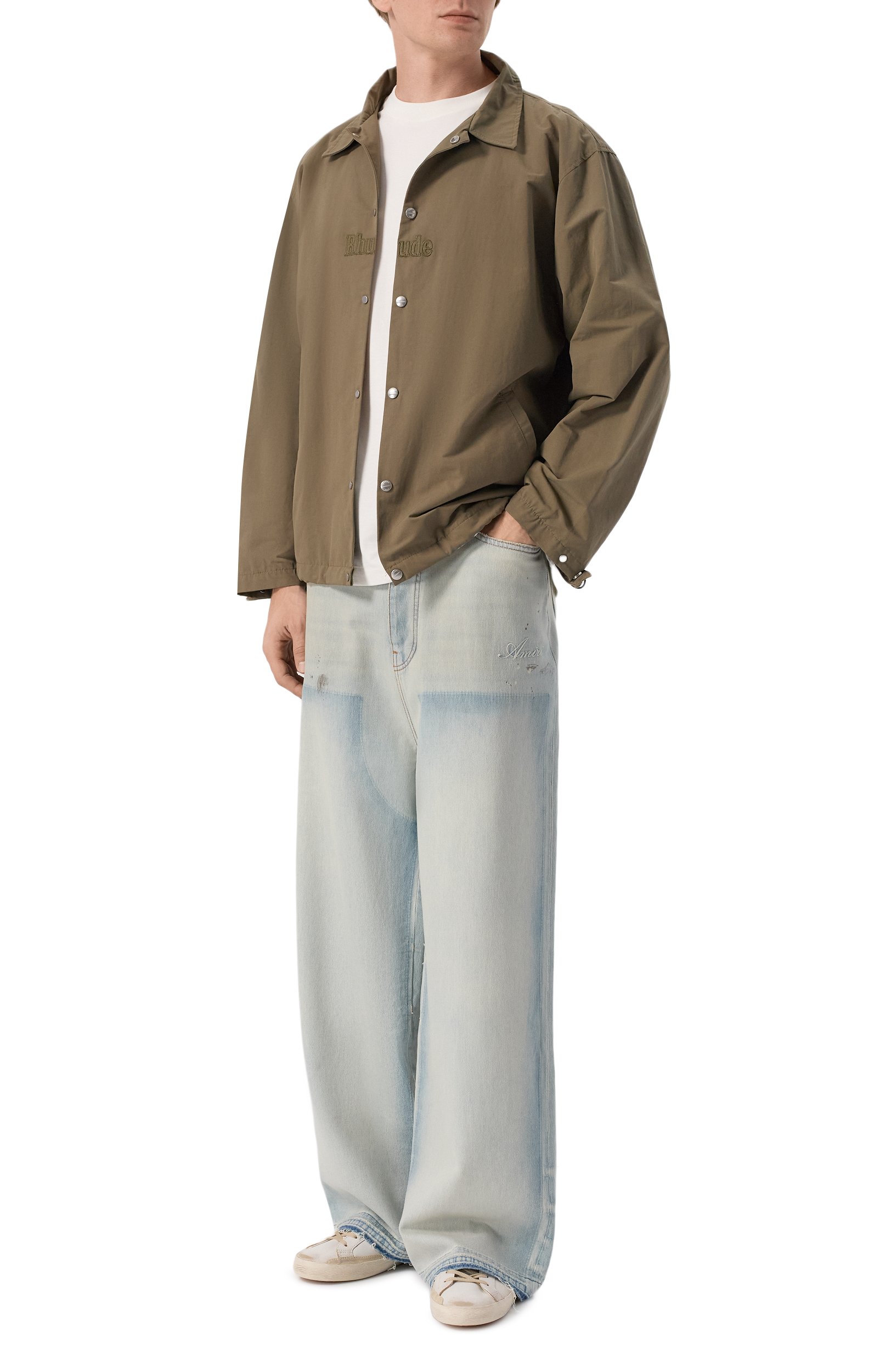 Джинсы AMIRI голубого цвета по цене 95650 руб., арт. AMBMJE1136, фото 2 Джинсы AMIRI, арт. AMBMJE1136, фото 2
