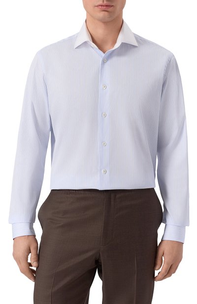 Хлопковая сорочка VAN LAACK голубого цвета по цене 24300 руб., арт. VL-RIVARA-FYSF/151967, фото 3 Хлопковая сорочка VAN LAACK, арт. VL-RIVARA-FYSF/151967, фото 3