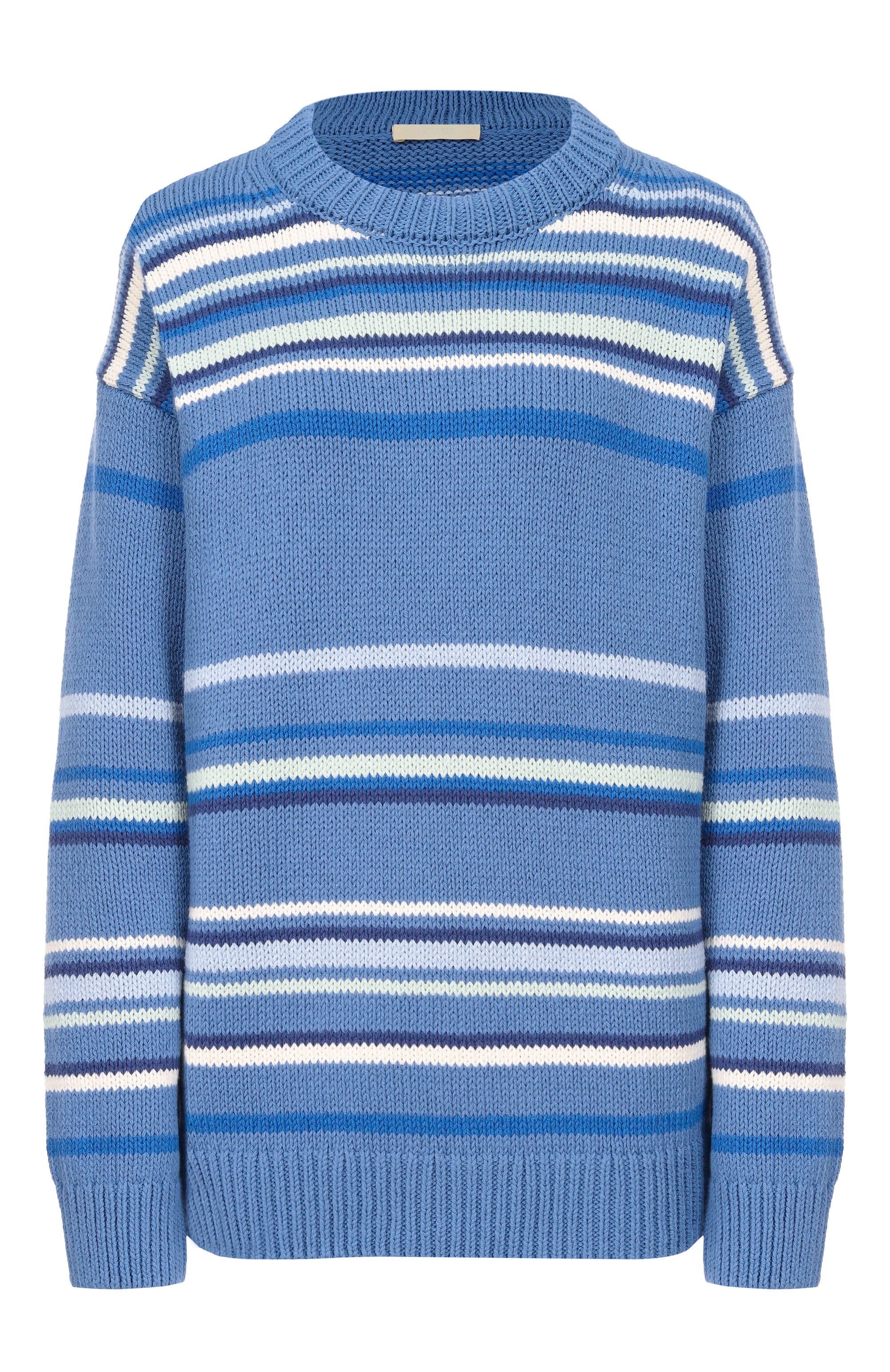 Хлопковый свитер 12 STOREEZ синего цвета по цене 17000 руб., арт. 137159, фото 1 Хлопковый свитер 12 STOREEZ, арт. 137159, фото 1