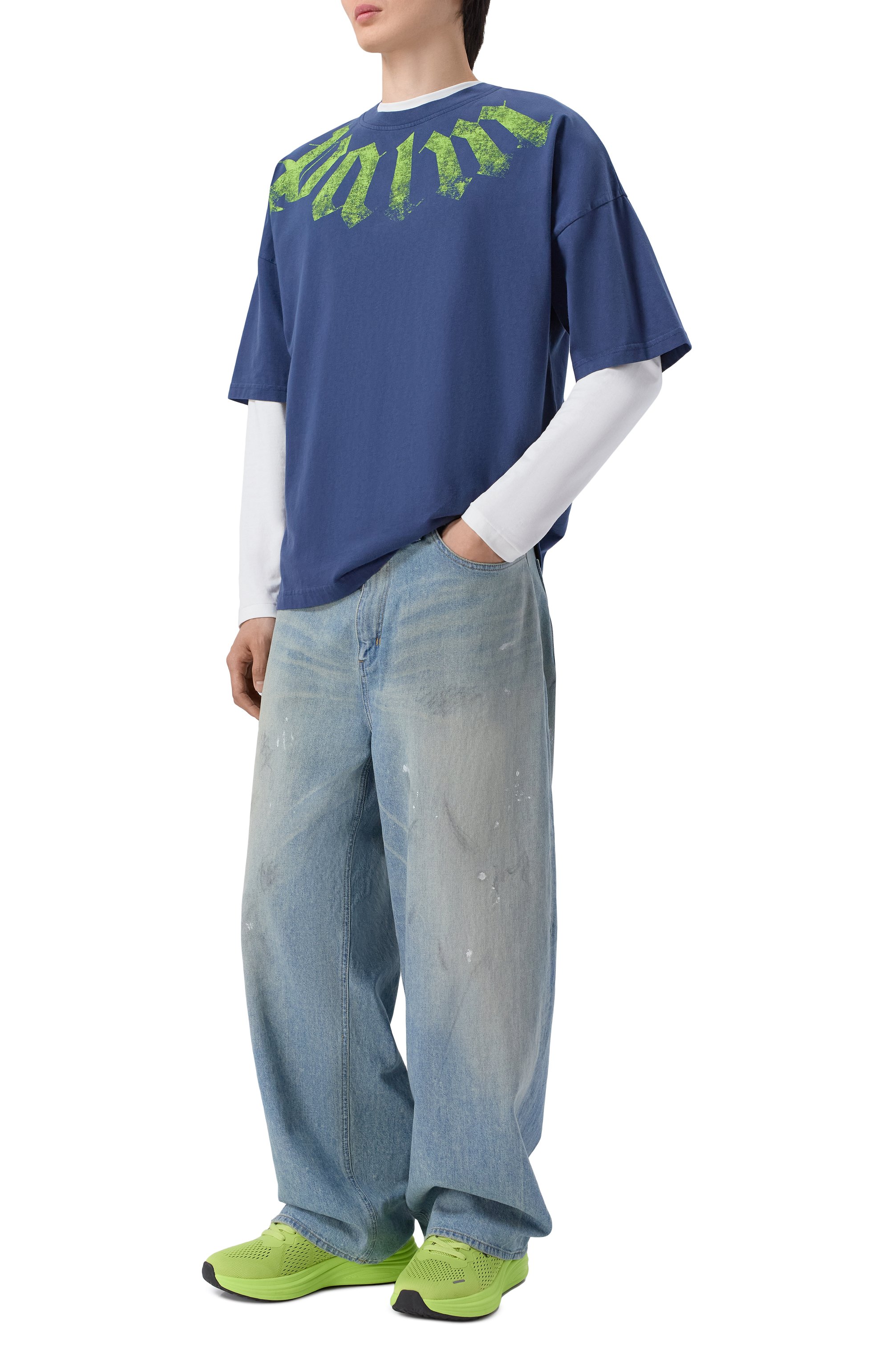 Текстильные кроссовки sunset PALM ANGELS, арт. PMIA10LS26LEA001, фото 2