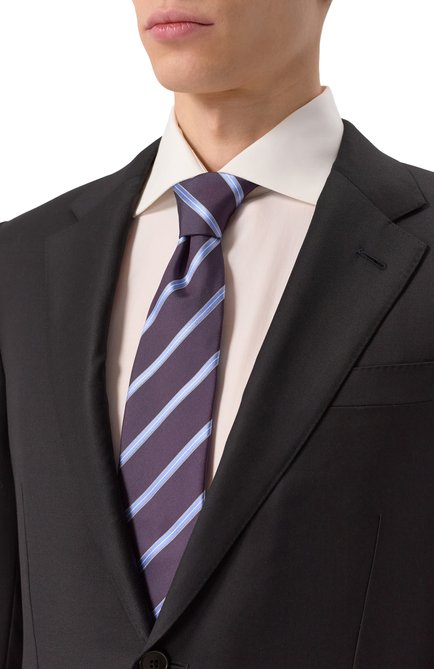 Мужской шелковый галстук ZEGNA фиолетового цвета, арт. 1P8/Z9D01TA9 | Фото 2 (Материал: Текстиль, Шелк; Нос: Не проставлено; Материал сплава: Проставлено)