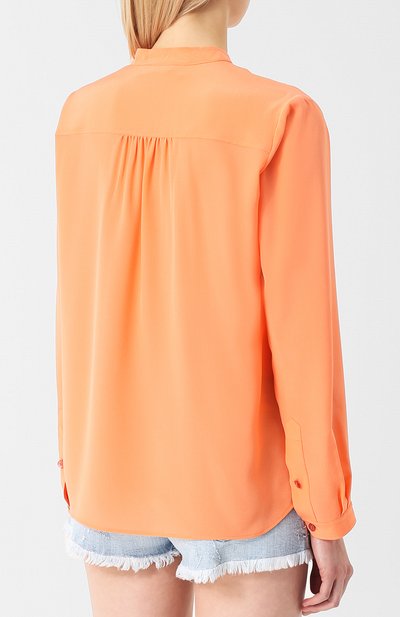 Шелковая блузка STELLA MCCARTNEY кораллового цвета по цене 69950 руб., арт. 386118/SY206, фото 4 Шелковая блузка STELLA MCCARTNEY, арт. 386118/SY206, фото 4