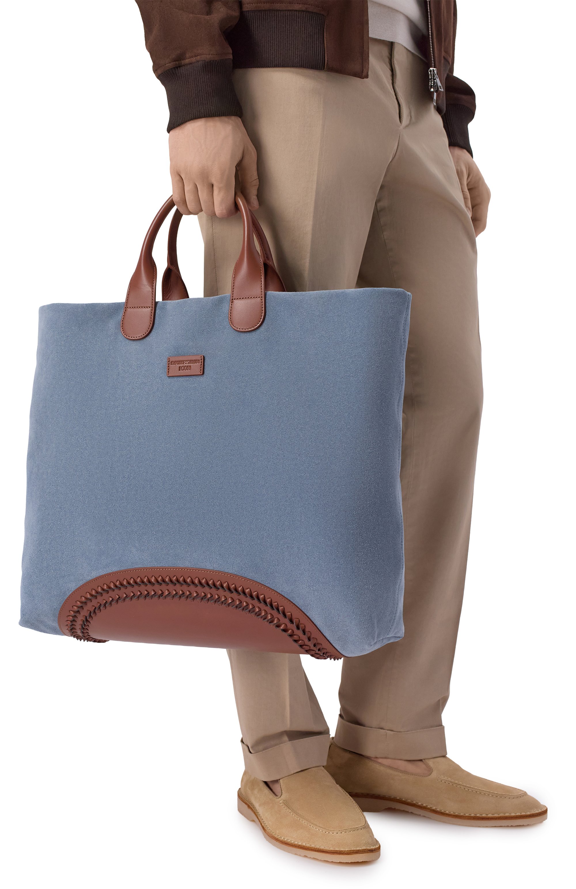 Сумка-тоут icon EMPORIO ARMANI голубого цвета по цене 99950 руб., арт. EM005885/AF25634, фото 2 Сумка-тоут icon EMPORIO ARMANI, арт. EM005885/AF25634, фото 2