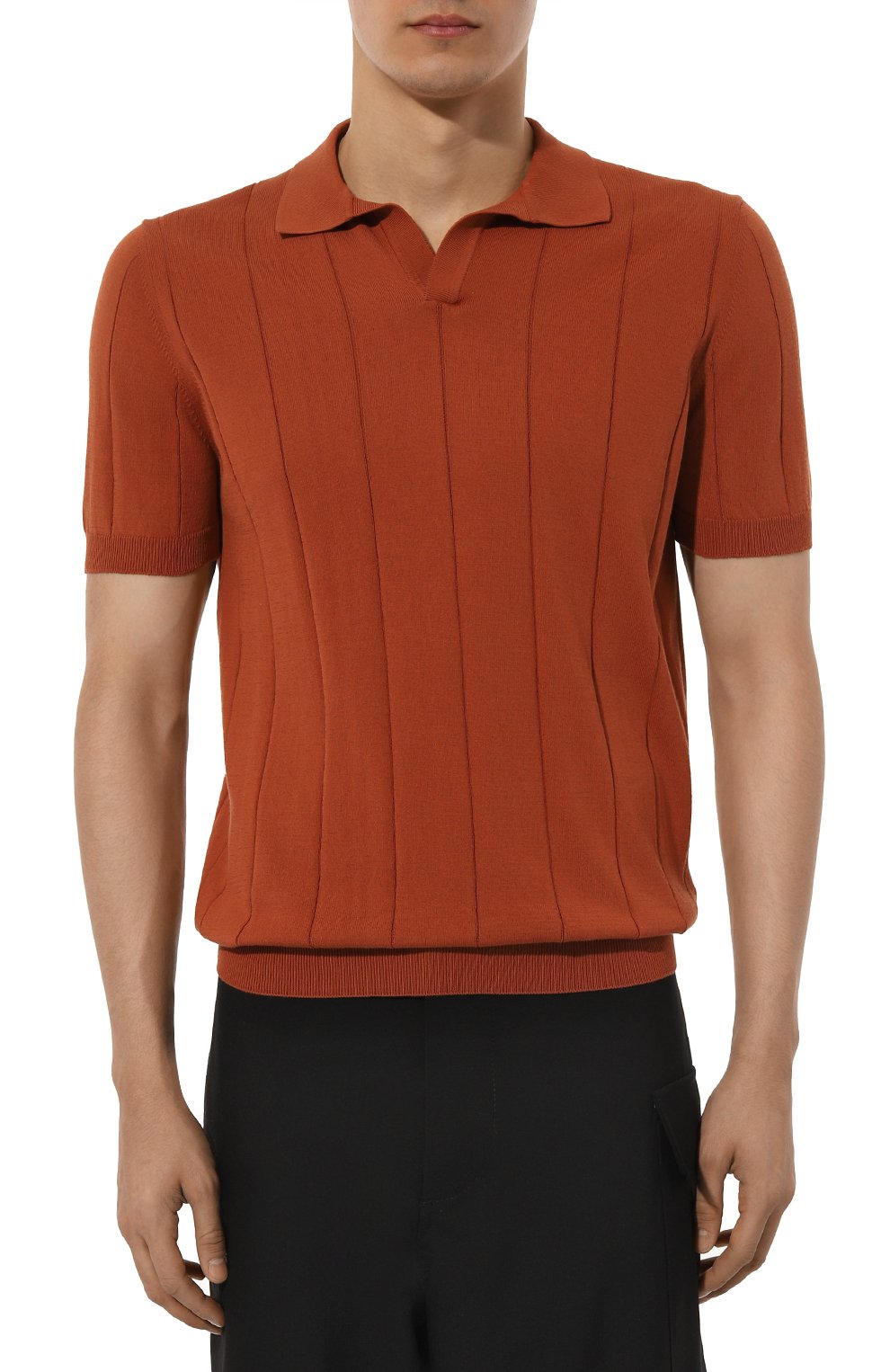 Хлопковое поло ANDREA CAMPAGNA коричневого цвета по цене 41700 руб., арт. 57191/20660, фото 3 Хлопковое поло ANDREA CAMPAGNA, арт. 57191/20660, фото 3