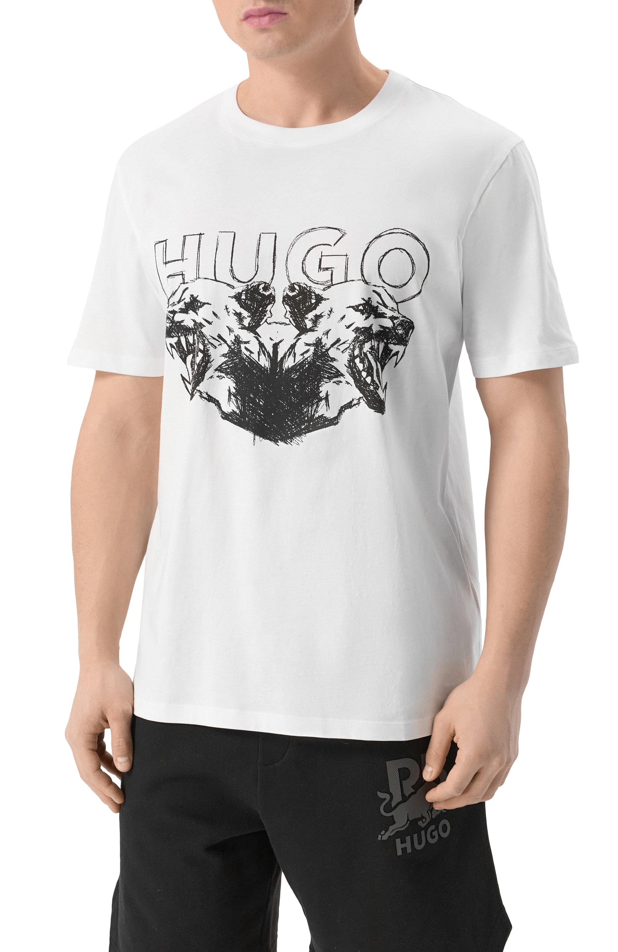 Хлопковая футболка HUGO, арт. 50538257, фото 3