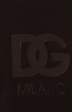 Женский хлопковый свитшот DOLCE & GABBANA темно-коричневого цвета, арт. F9R34Z/GDB0J | Фото 5 (Рукава: Длинные; Материал сплава: Проставлено; Материал внешний: Хлопок; Стили: Спорт-шик; Д�рагоценные камни: Проставлено; Длина (для топов): Укороченные; Женское Кросс-КТ: Свитшот-одежда)