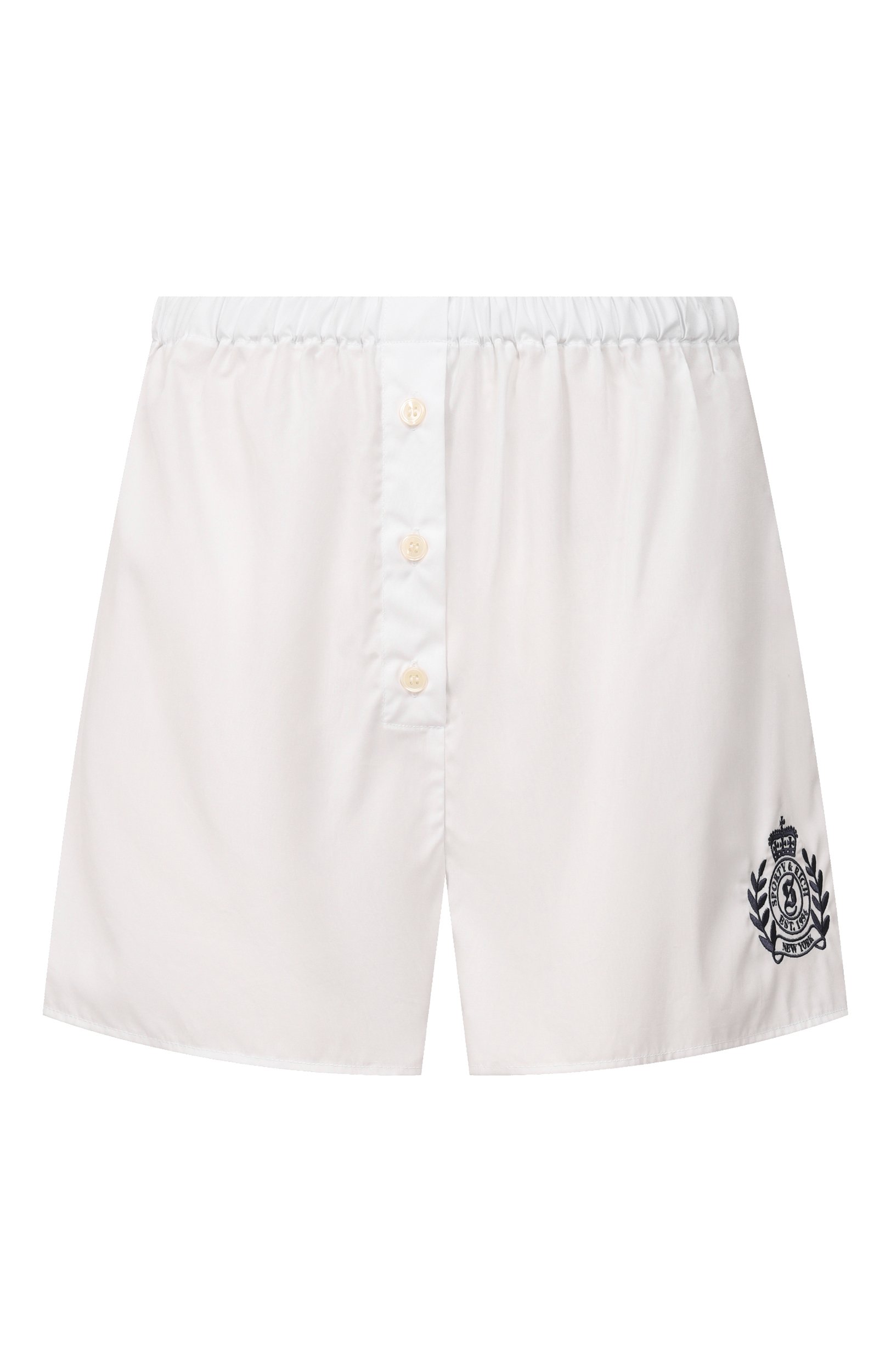 Хлопковые шорты SPORTY AND RICH белого цвета по цене 19300 руб., арт. SH035712243WH01, фото 1 Хлопковые шорты SPORTY AND RICH, арт. SH035712243WH01, фото 1