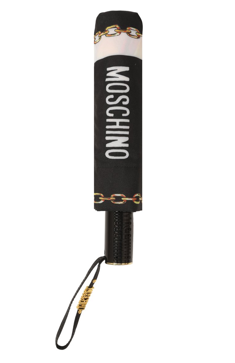 Женский складной зонт MOSCHINO черного цвета, арт. 8951-0PENCL0SEA | Фото 4 (Материал: Металл, Текстиль, Синтетический материал; Нос: Не проставлено)