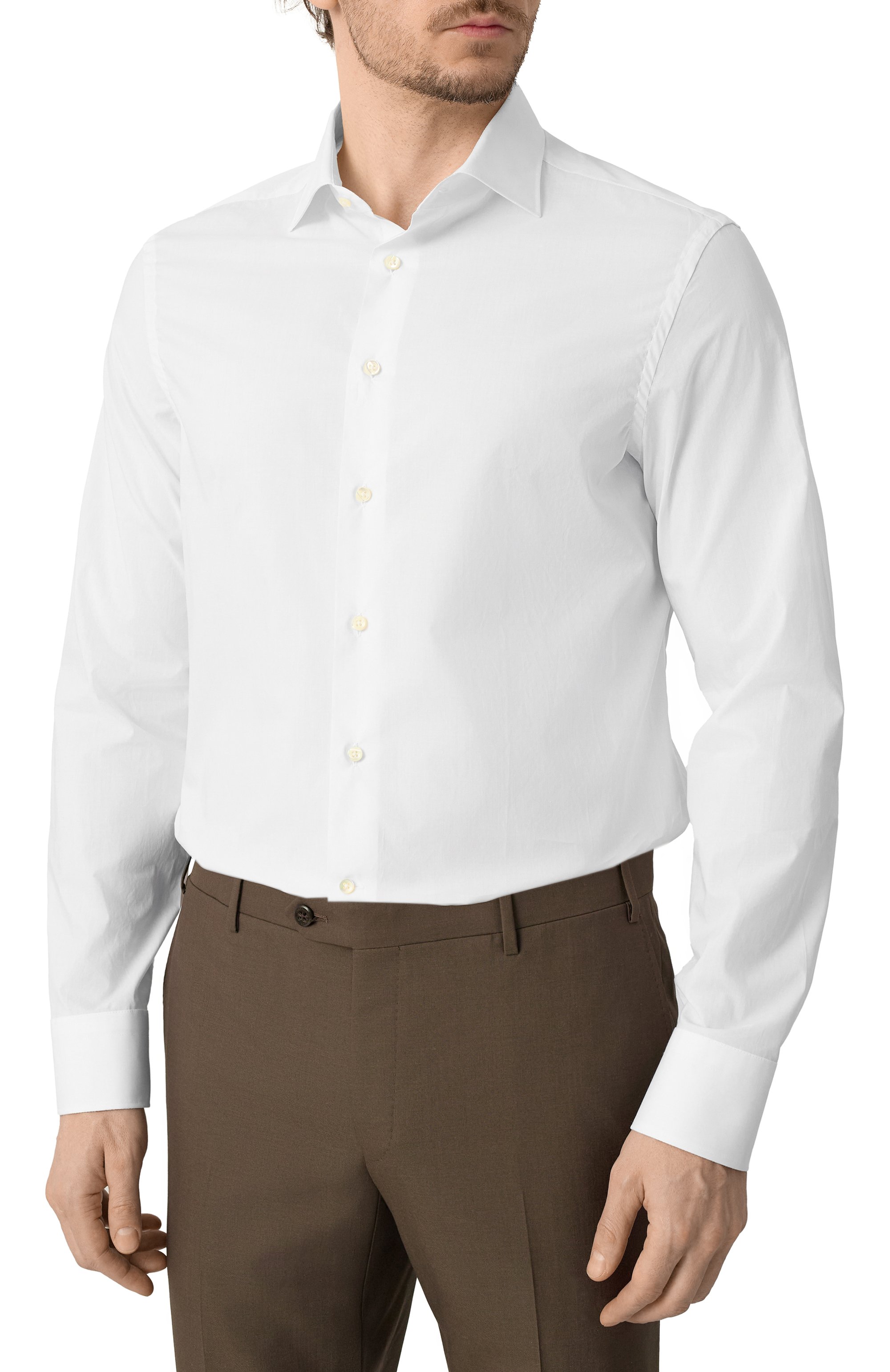 Хлопковая сорочка CANALI белого цвета по цене 33600 руб., арт. CCLX098/GA03456, фото 3 Хлопковая сорочка CANALI, арт. CCLX098/GA03456, фото 3